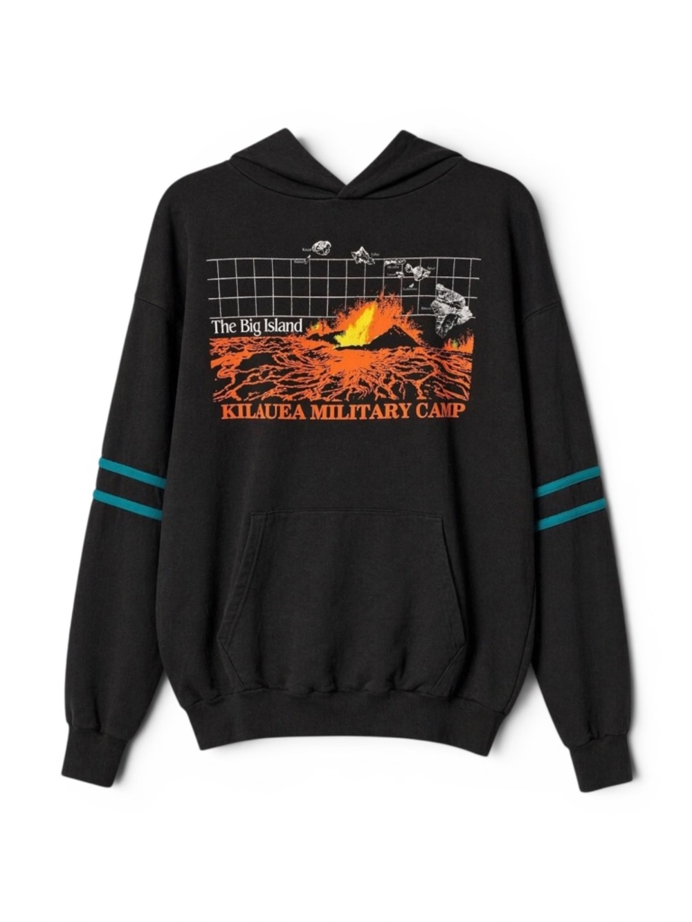 Vintage 1985 Kilauea Hawaii Volcano Graphic Hoodie Military Camp VTG‎ XL